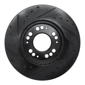 Dodge STEALTH Brake Rotor (1) - Front Right - R1 Concepts - Drilled & Slotted - Black - `91-`04